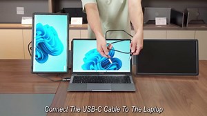 LXU Laptop Screen Extender, 16" 1200P FHD Laptop Monitor Extender, 16:10 Triple Monitors for Laptops 12~18.5 Inch, Detachable Portable Monitor for Laptops, Plug n Play for Wins/Mac(NOT M1 M2 M3)