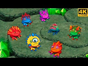 Prismatic Fwog - all versions (My Singing Monsters: Dawn Of Fire) 4k