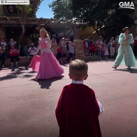5-year-old dressed up as prince greets all the princesses at Disney | GMA