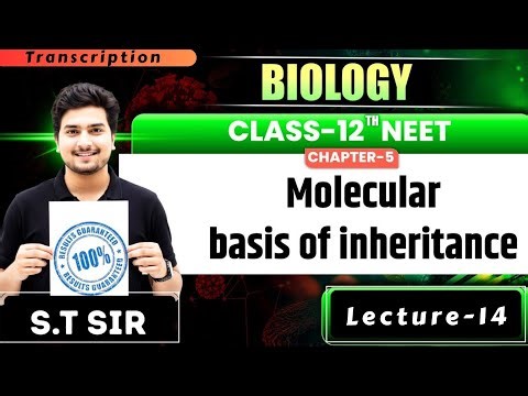 MOLECULAR BASIS OF INHERITANCE | Lecture 14 | Full Chapter Revision | Class 12th NEET By ST Sir