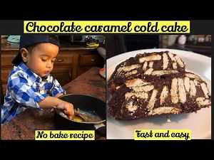 Chocolate caramel cold cake| no baking | 10 mins recipe | recipe by MishJ lifestyle