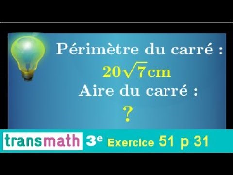 Find the area of ​​a square knowing its perimeter 20√7 • Square root • Fourth Third