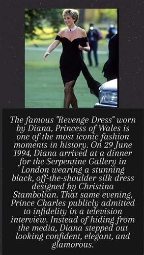 Princess Diana's Iconic Revenge Dress 🖤👑 #ladydiana #history #divorce #uk #usa #shorts #viral
