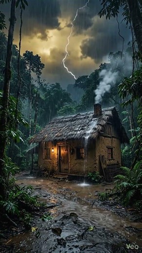 Thunderstorm Jungle House | Rain Sounds for Sleeping 8 Hours #relaxing #sleepaid #nature