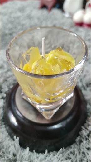 Day 8/30 Glass Candle | Mango Ice-Cream Inspired Wax Art #diy #craft #candlemaking #shots