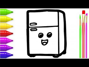 How to draw a refrigerator for kids? ｜Teach children to draw refrigerators and color them