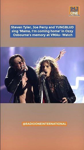 Steven Tyler, Joe Perry and YUNGBLUD sing 'Mama, I'm coming home' in Ozzy Osbourne's memory at VMAs