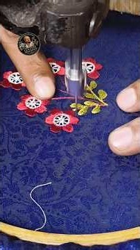Machine Embroidery Tutorial🌺! #qaishmachineembroidery #machineembroidery #embroidery #sewing