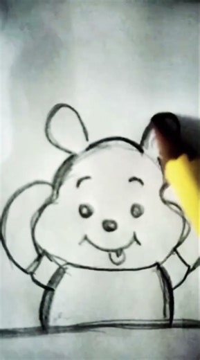 Happy Doodle Bear – Simple Pencil Art
