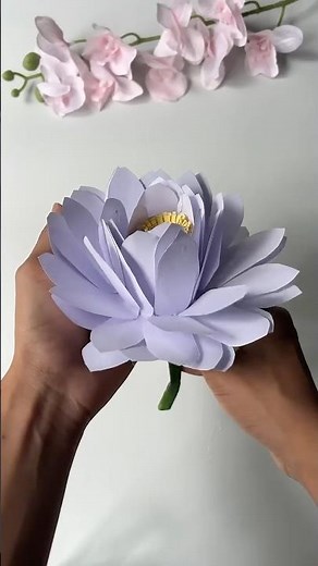 DIY white paper lotus 🪷 How to make easy paper lotus #diy #shorts