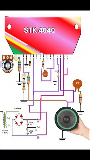 STK 4040 amplifier circuit#electronic