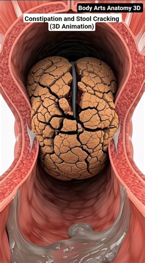 Understanding why stool surface cracks and breaks apart | Gut Health | Body Arts Anatomy 3D