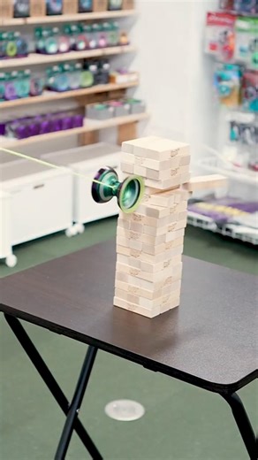[Ultra Hard] Simultaneous two block Jenga Yo-Yo Trick Shot! #yoyo #trickshots