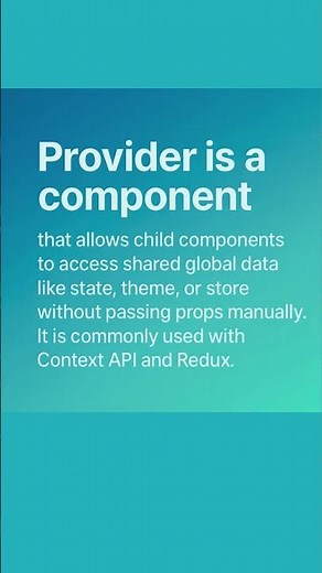What is Provider in React Native? Explained in 30 seconds ⚛️ #reactnative #tech #codinginterview