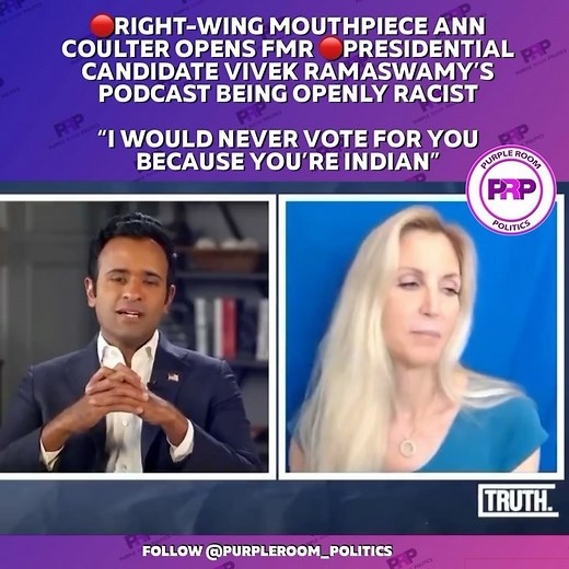 Failed 2024 Republican primary candidate Vivek Ramaswamy praised Ann Coulter for having the “guts” to make racist remarks directly to his face on his podcast this week. Ms Coulter, a conservative firebrand with a history of openly racist remarks, appeared on the businessman’s podcast, “Truth”, on Wednesday for an episode titled, “The N Word: Nationalism.”Mr Ramaswamy welcomed Ms Coulter by telling her that he is a fan. She replied that he is “bright and articulate” and notes that she wouldn’t be