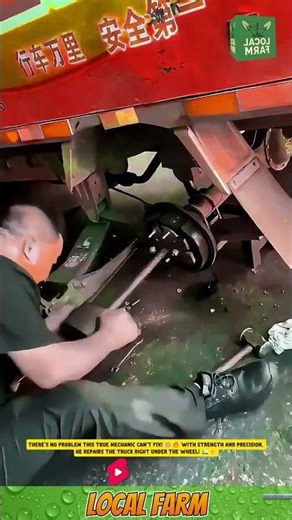 “Magic Hands Under the Truck!” 🛠️✨ #workerwisdom #hardwork #innovation