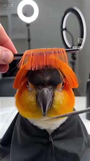 Saloon of Black Head Caique Parrot || Funny AI Video