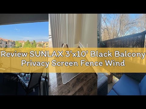 Review SUNLAX 3'x10' Black Balcony Privacy Screen Fence Windscreen Cover Fabric Shade Netting Mesh C