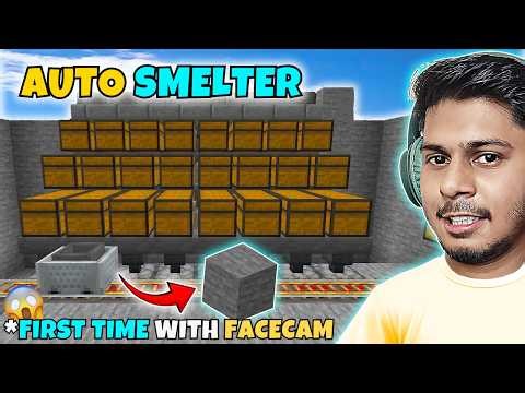 I Made an AUTO SMELTER for My GOLD & Stone Farm in MCPE 🔥
