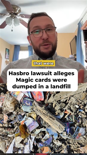 The latest lawsuit against Hasbro alleges that the company is overprinting inventory — to the point where employees say they saw cards dumped to create artificial scarcity. Read more on Polygon. #hasbro #mgt #magicthegathering #magiccards #tcg | Polygon