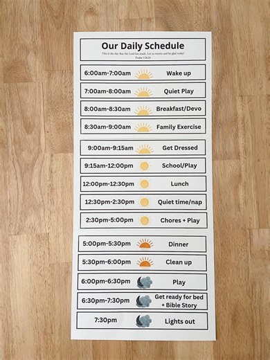 Customizable Kids Daily Visual Schedule Printable Template for Preschool Homeschool Daycare Routine Chart Planner - Etsy