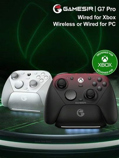 GameSir G7 Pro Gamepad, Compatible With Series X/S, One, PC And Android, Microsoft Official Authorized, Supports 3 Connection Modes, Comes With Charging Dock. GameSir Mag-Res TMR Magnetic Resistance Joystick, 6-Axis Gyroscope, Hall Effect Micro-Switch Triggers, 4 Extra Buttons, 1000Hz Polling Rate, 1200mAh Rechargeable Battery, 4 Vibration Motors, Rubber Textured Grip, Mechanical White Ember Color. | SHEIN
