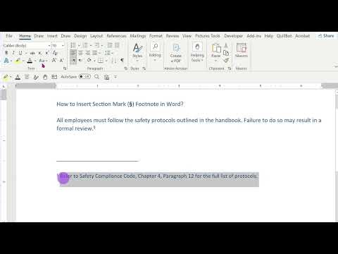 How to Insert Section Mark § Footnote in Word | How to Use Section Mark (§) as a Footnote in MS Word