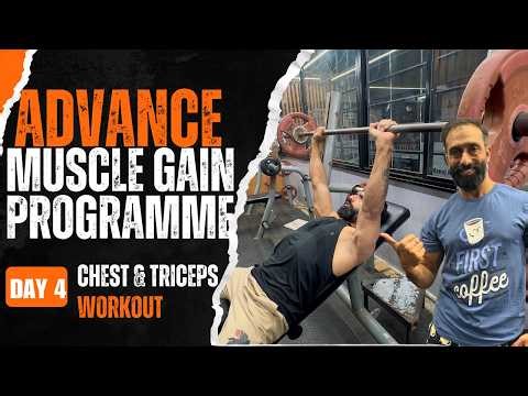 Day 4 Chest & Triceps Workout | Advanced Muscle Gain Program | Build Bigger Chest