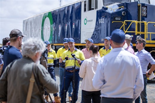 A milestone moment for decarbonising rail. ⚡️🚆 We have commenced the commissioning of two new battery electric locomotives on its Pilbara rail network, marking a major Real Zero milestone for the Company’s iron ore operations. Delivered by Progress Rail, these locomotives house the world’s largest land-mobile batteries, equivalent to around 250 electric vehicles, and will eliminate around one million litres of diesel each year. 🤯 They will also operate on renewable power delivered via Pilbara 