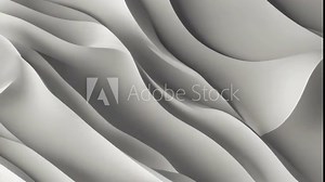White papercut waves moving gently across the screen, overlapping seamlessly, 4K High-Quality White background Animation Video