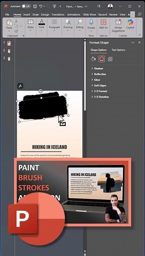 PowerPoint Engaging Tips - Paint Brush Format and Animation | Brush Strokes Included