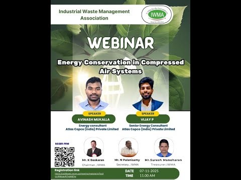 IWMA's 70th Webinar - Energy Conservation in Compressed Air Systems