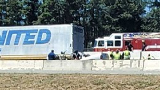 Driver airlifted to hospital after crash with semi-truck on I-95