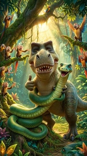 🐍 Snake vs 🦖 Dinosaur 😂 #shorts #snake #dinosaur #shortvideo