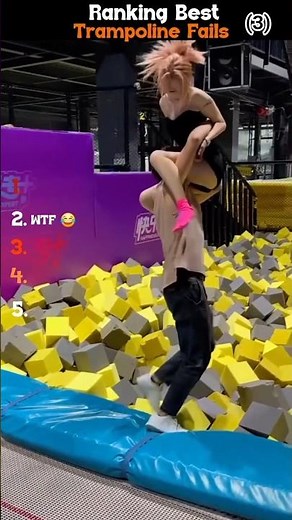 Ranking Funniest Trampoline Park Fails (Part2) #funny #ranking #shorts #fail