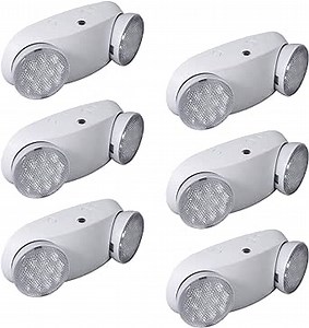 CM MZY ts with Battery Backup,Commercial Emergency Light,Two Adjustable LED Light Head,Emergency Lighting Fixtures,120V/277V AC, UL Certified, 6 Pack