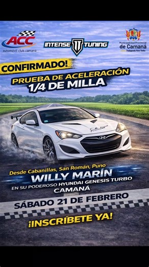 Desde Cabanillas, Puno, llega WILLY MARIN, con el pie pesado y el corazón fierrero. Este 21 de febrero, se para en la línea con su HYUNDAI GENESIS TURBO, máquina seria #arequipa_peru🇵🇪 #piquescamana #intensetuning #camana #fyp @Soy Next @OSKAR ALVAREZ LA TORRE @INTENSE TUNING
