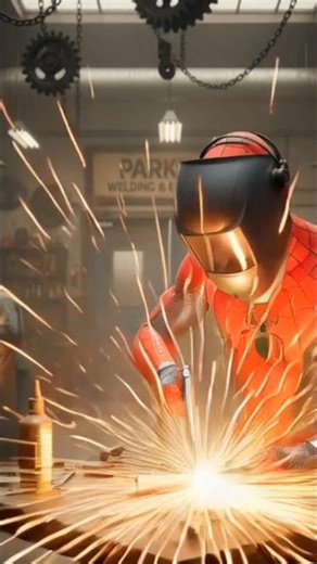 Spider-Man builds a machine gun