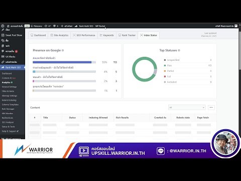สอนฟรี RankMath : Index Status and Instant Indexing