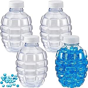 Chivao Water Gel Bead Bottle (4 Pack, 0.49 oz, Clear Plastic, Funnel, Outdoor Recreational Activities, Sports, Travel)