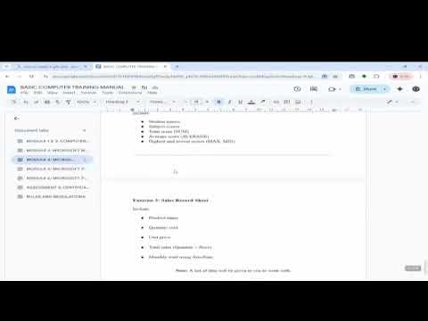 Microsoft Class Excel Examination