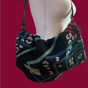 Vintage Turkish? Hand sown/made hobo sack crossbody adjustable strap