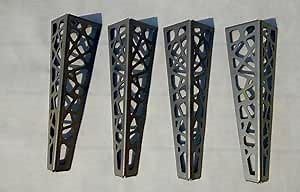 Metal Dining Table Legs (29" H x 4.5" L x 4.5" B) Black Furniture Legs Tower Shape DIY Heavy Duty Table Legs for Coffee Table, Bench, Desk | Home Office Decor, Hous (Large)