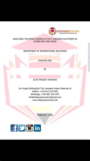 eliteprojectwriters on Instagram: "ANALYZING THE EFFECTIVENESS OF FACT CHECKING PLATFORMS IN COMBATING FAKE NEWS *OUR SERVICES:* #Academic Writing Services #Project Writing Services #Assignment Writing Services #UK Essay Writing Services #CIPD Assignment Help (All Level) UK Nursing Assignment Writing Services For all academic writing services, call us on: ☎️+234 813 332 8766 💬+234 802 326 4275"