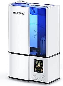 Humidifiers for Bedroom, Upgrade 4L Cool Mist Humidifiers with Humidistat, PARIS RHÔNE Smart Vaporizer humidifier for Home Large Room, LED Display, Quiet Operation, Sleep Mode, 24H Timer, Night Light