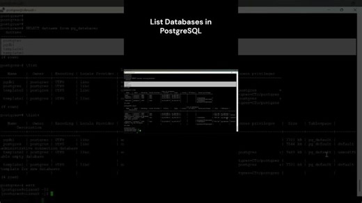 List PostgreSQL Databases with SQL Query or psql Command | Shreyan Technology LLC posted on the topic | LinkedIn