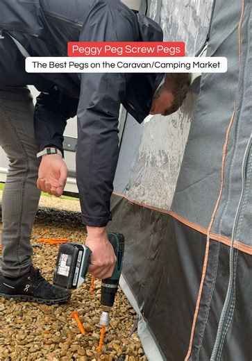 Peggy Peg Screw Pegs - The Best Caravan/Camping Pegs on the Market! @Peggy Peg Innovative Systems RIVA15 gets 15% off #peggypeg #screwpegs #campinglife #caravanlife #caravanhacks