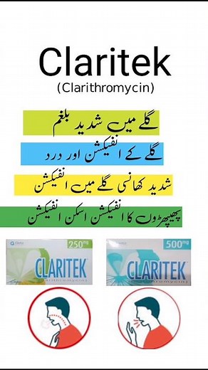 Claritek tablet 250mg/500mg|Clarithromycin|bacterial infections#lungs & Urine & throat infection#