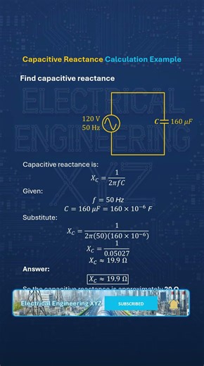 160 uF Capacitor Reactance at 50 Hz Explained #Shorts