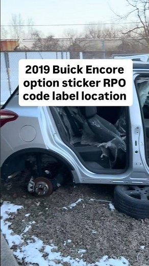 2019 Buick Encore option sticker RPO code label location on car